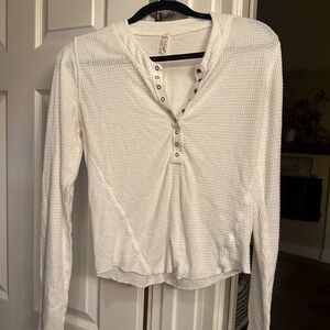Free People Intimately “One of the Girls” Henley Top – Ivory (Size Large)